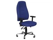 POSITURA SWIVEL OPERATORS CHAIR 3 LEVER CHROME BASE STEP PU SLIDING ARM - EVERT BLUE E031 image