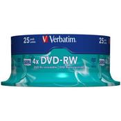VERBATIM DVD-RW 4X NON-PRINTABLE 4X 4.7GB (PACK OF 25) 43639 image