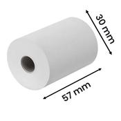 WHITE THERMAL PAPER ROLL 57X30X12MM (PACK OF 20) image