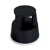2WORK PLASTIC STEP STOOL WITH NON-SLIP RUBBER BASE 430MM BLACK T7/BLACK