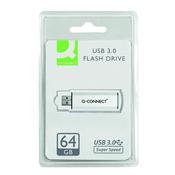 Q-CONNECT SILVER/BLACK USB 3.0 SLIDER 64GB FLASH DRIVE 43202005 KF16371 image