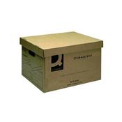 Q-CONNECT BROWN STORAGE BOX 335X400X250MM (REMOVABLE LID AND CUT OUT HANDLES) (PACK OF 10 BOXES) KF21665 image