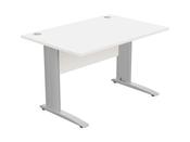KOMO STRAIGHT DESK 1200MM X 800MM - SILVER LEG / WHITE TOP image