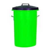 HEAVY DUTY COLOURED DUSTBIN 85 LITRE GREEN (2 HANDLES ON BASE AND 1 ON LID FOR EASY HANDLING) 311965 image
