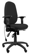 INCA HIGH BACK CHAIR WITH LUMBAR PUMP AND HEIGHT ADJUSTABLE ARMS BLACK COLOUR image