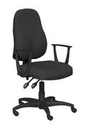 O.A SERIES HIGH BACK OPERATORS CHAIR WITH FIXED ARMS - BLACK image
