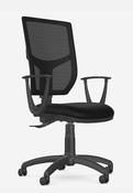 O.A. HIGH BACK OPERATORS  MESH CHAIR 2 LEVER NYLON BASE SONATA ARMS - BLACK MESH - EVERT BLACK E001 image