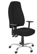 POSITURA SWIVEL OPERATORS CHAIR 3 LEVER CHROME BASE STEP PU SLIDING ARM - LOTUS BLACK VINYL L001 image