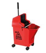 SYR LADY MOPPING BUCKET COMBO COMPLETE WITH WRINGER AND 2" WHEELS - 9 LITRE - RED image