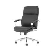 TUNIS HIGH BACK  EXECUTIVE BLACK LEATHER OFFICE CHAIR WITH ARMS image