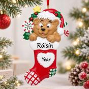 Bear Heart Stocking Red (252)