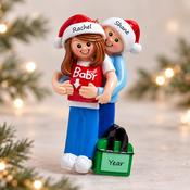 Waiting for Baby Personalised Christmas Ornament (1256-Brown)