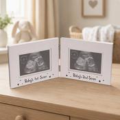Baby's First &amp; Second Scan Frame 4" x 2.5" image