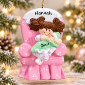 Big Sister Ornament (in chair) - Brown hair