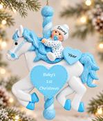 Baby Carousel Blue Ornament (1237B)
