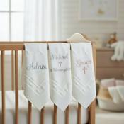 Organic Cotton Baby Christening Shawl - Personalised image