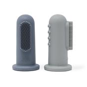 Mushie Finger Toothbrush Stone/Tradewinds image
