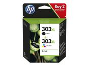 SHPP0119 HP 3YN10AE NO 303XL (2PK) B&amp;C COMBO INK image