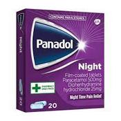 Panadol Night Tablets Paracetamol Diphenhydramine HCl 500mg/25mg 20s image