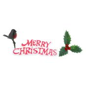 Cake Toppers - Holly, Robin &amp; Motto - 25 Pack