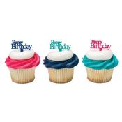 Happy Birthday Cupcake Picks - x6