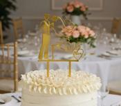 Mr &amp; Mrs Gold Acrylic Trailing Bride
