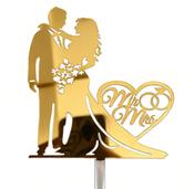 Mr &amp; Mrs Gold Acrylic Bouquet