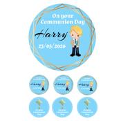 Customised Inclusive Communion Boy Toppers 7" Disc &amp; 6 x 2"