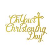 Cake Topper - Christening Day : Choose Your Colour image