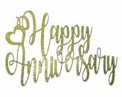Cake Topper -Anniversary Gold image
