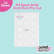 Sweet Artist 2 inch (5cm) E171 Free Pre-Cut Round Icing Sheets