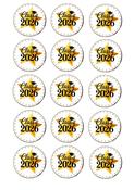 Graduation 26' Edible Cupcake Toppers 15 x 2"