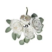 Ranunculus &amp; Rose Flower Spray White - 140 X 160mm