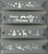 15mm Assortment White Merry Christmas Ribbon 4 x 2 Mtr image
