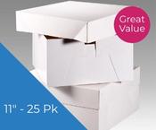 White Cake Boxes - 11'' 25Pk