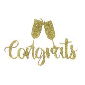 Congrats Glasses Gold Glitter