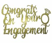Cake Topper - Engagement Gold image