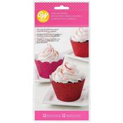 Red and Pink Glitter Cupcake Wraps 24Pk image