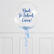 Back to School Personalised Blue Confetti Bubble Balloon image