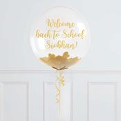 Back to School Personalised Gold Confetti Bubble Balloon