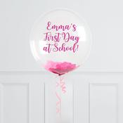 Back to School Personalised Pink Confetti Bubble Balloon image