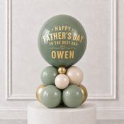 Best Dad Personalised Green Balloon Stack