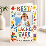 Best Teacher Ever Personalised Greeting Card