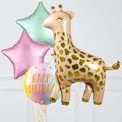 Birthday Giraffe Inflated Balloon Package image