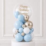 Blue Happy Birthday Personalised Bubble Stack image