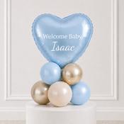 Blue Heart Welcome Baby Personalised Stack