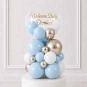 Blue Welcome Baby Personalised Bubble Stack image