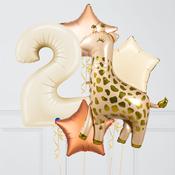 Blush Giraffe Inflated Birthday Balloon Bunch image