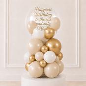 Gold Happy Birthday Personalised Bubble Stack image