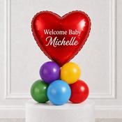 Colour Splash Heart Welcome Baby Personalised Stack